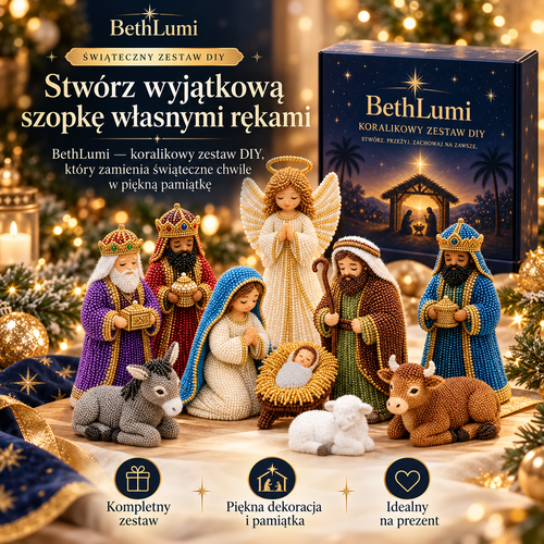 BethLumi – Koralikowa szopka bożonarodzeniowa DIY 3D
